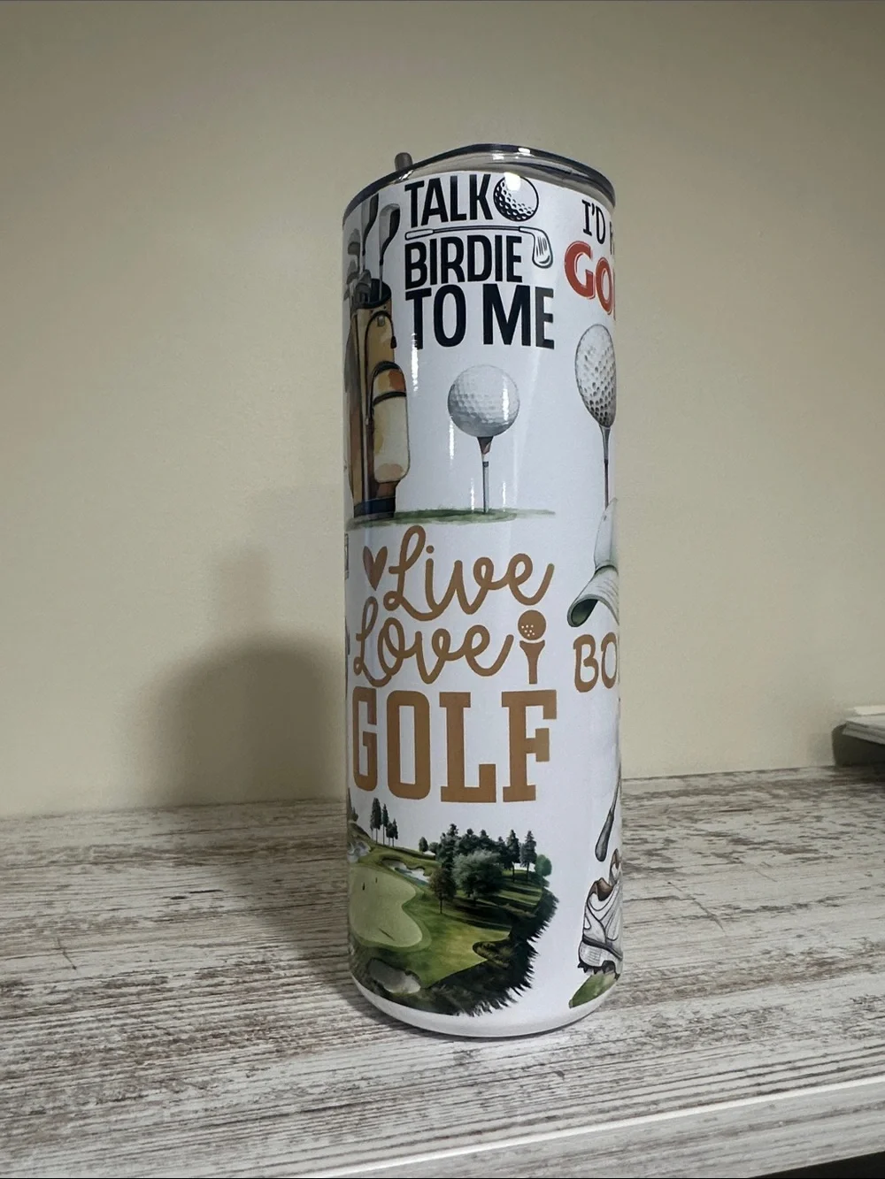 Golf Is My Therapy Stainless Tumbler - White